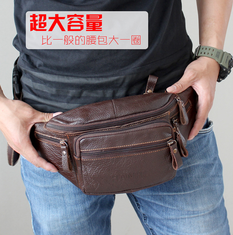 Phone Accessories Men - Genuine Cowhide Leather Waist Bag Men