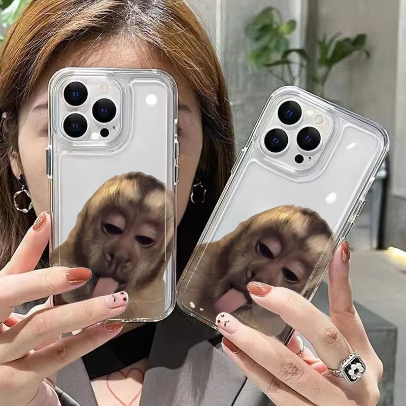 Phone Accessories Red - Tongue Sticking Monkey Silicone Phone Case