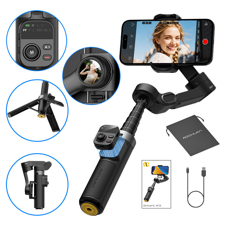 AOCHUAN Smart X3 360° Pan Rota - Selfie Stick Tripod review and price