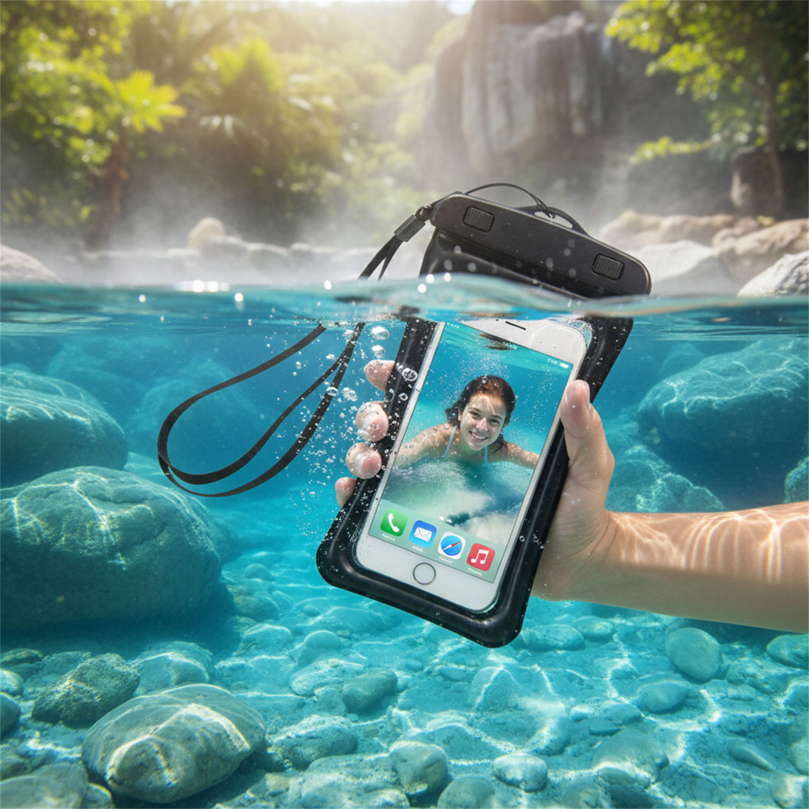 Blue Black Waterproof Phone Ba - Phone Accessories Men review and price
