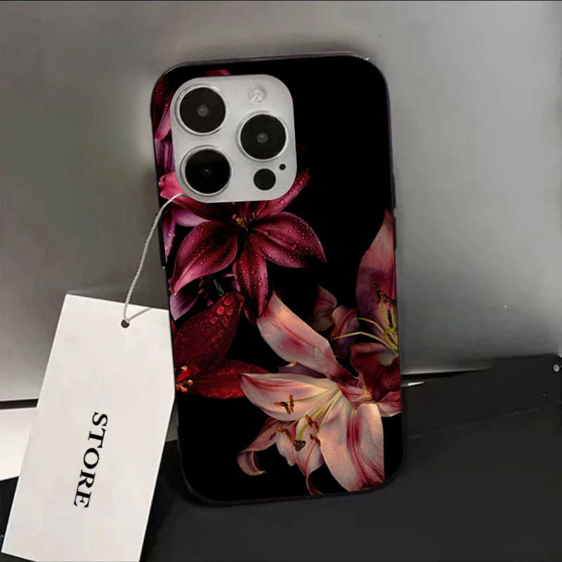 Elegant Red Lily Flower Phone  - Phone Accessories Red review and price