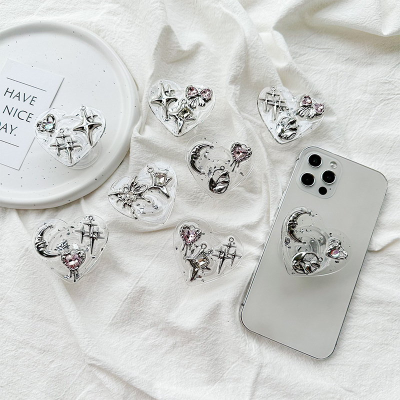 Clear Heart Phone Grip Holder  - Phone Accessories And Gadget review and price