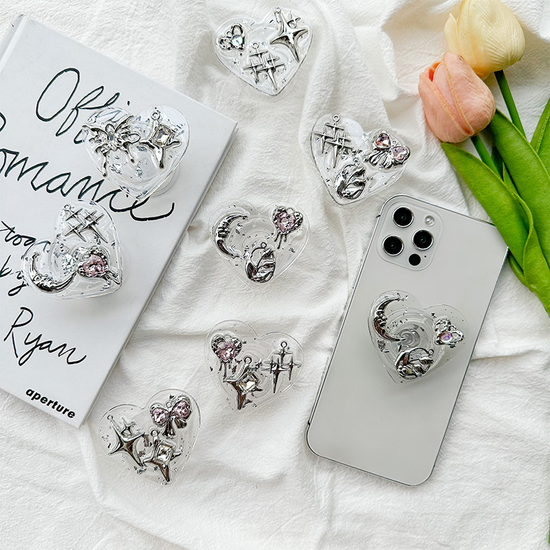 Clear Heart Phone Grip Holder  - Phone Accessories And Gadget review and price