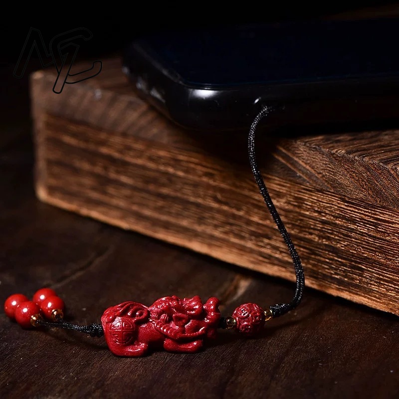 Natural Red Cinnabar Goldfish  - Phone Accessories Red review and price