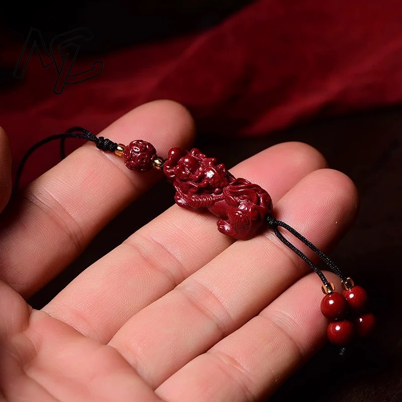 Natural Red Cinnabar Goldfish  - Phone Accessories Red review and price