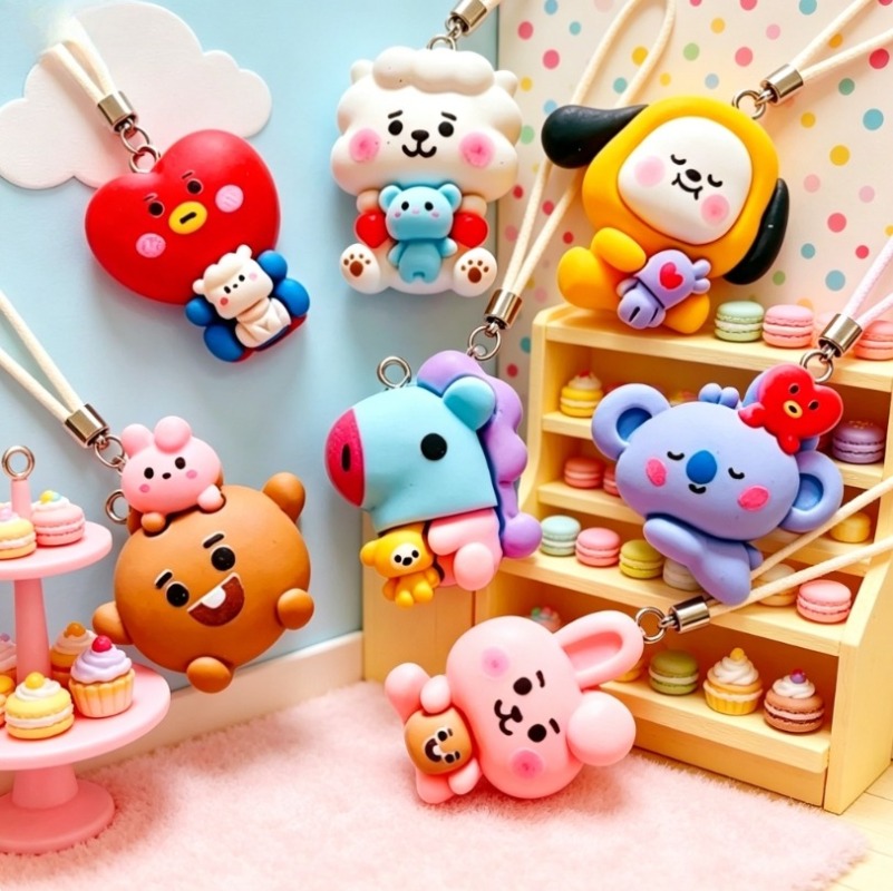 7pcs BT21 Resin Cartoon Charm  - Phone Accessories Diy review and price