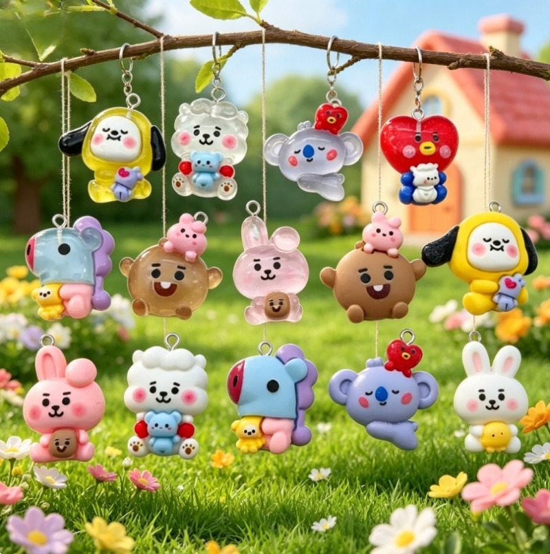 7pcs BT21 Resin Cartoon Charm  - Phone Accessories Diy review and price