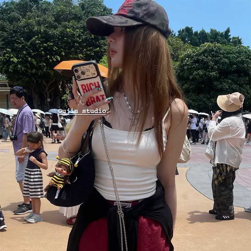 Korean Ins Fashion Cool Red Le - Phone Accessories Red review and price